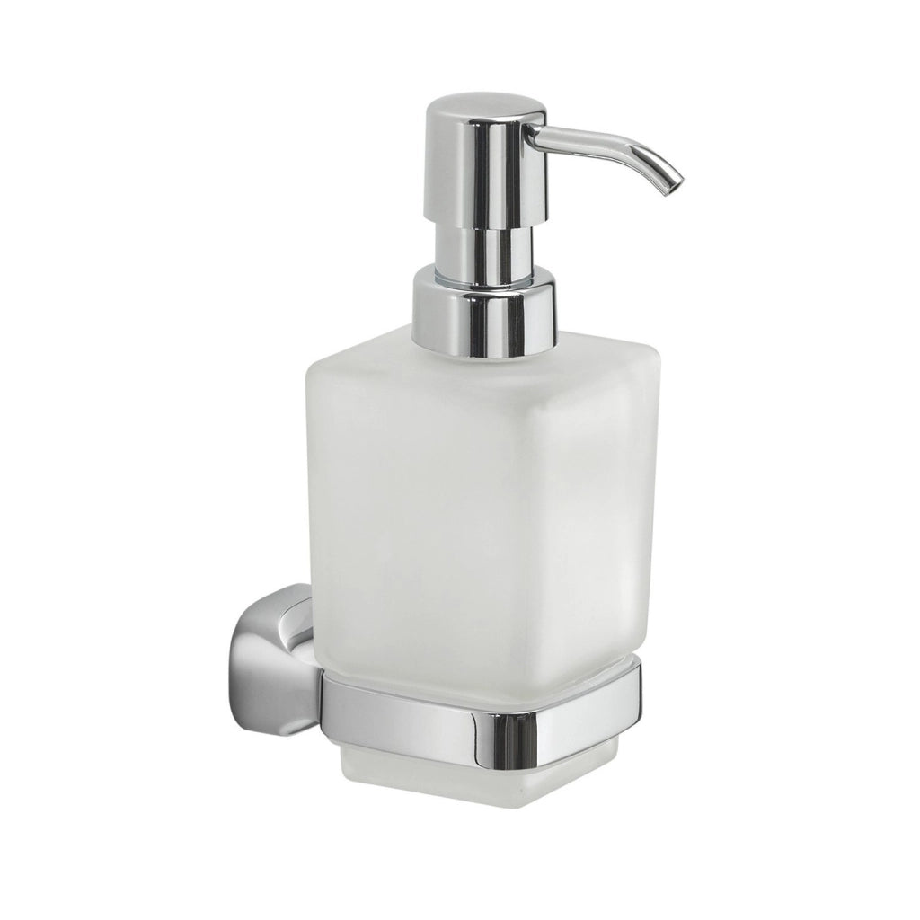 Dosasapone con erogatore in plastica da muro in acciaio inox e Cromall ST80 Gedy serie STELVIO Cromato