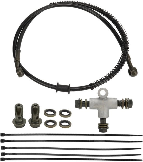 Flessabile Remslang Gevlochten 102 cm - T-stuk - Vervanging per KT196 - Universale - Gomma/Metallo - Inclusi caviattuatori/ghiacci/bloccaggi - Guida di Servo
