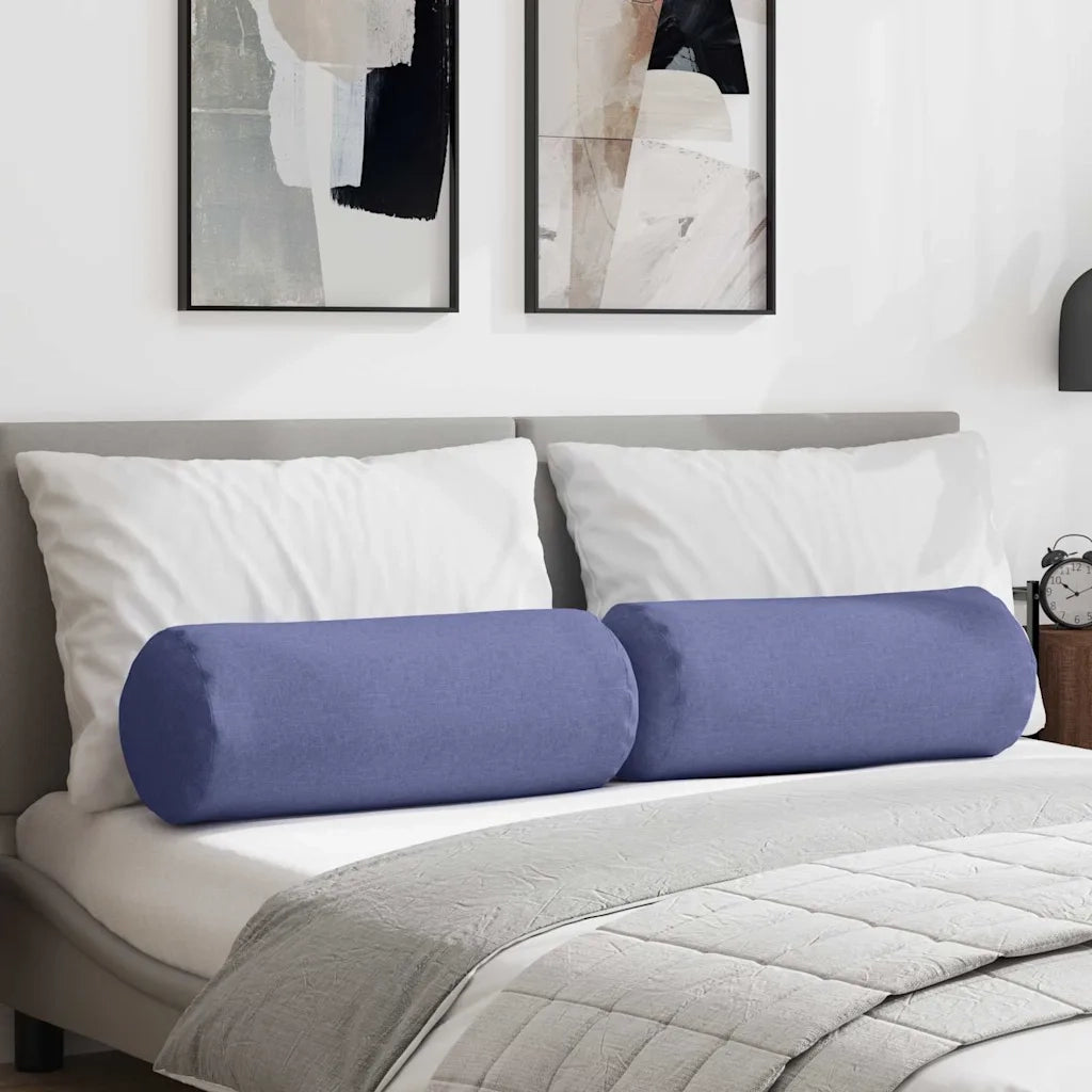Cuscini a rullo 2 pcs Blu jeans Ø 25 x 70 cm Tessuto