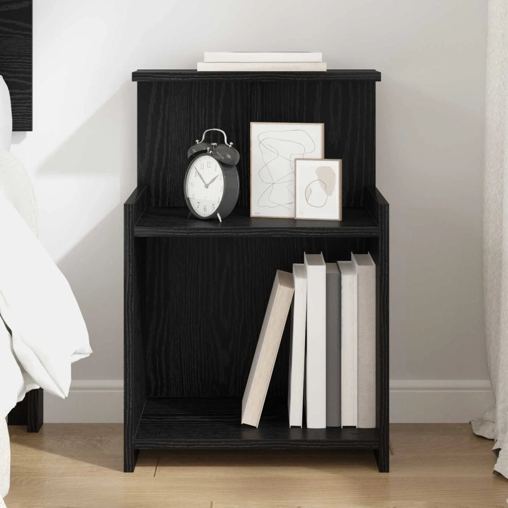 Armadio da Notte Rovere Nero 40 x 35 x 60 cm Legno multistrato 875138