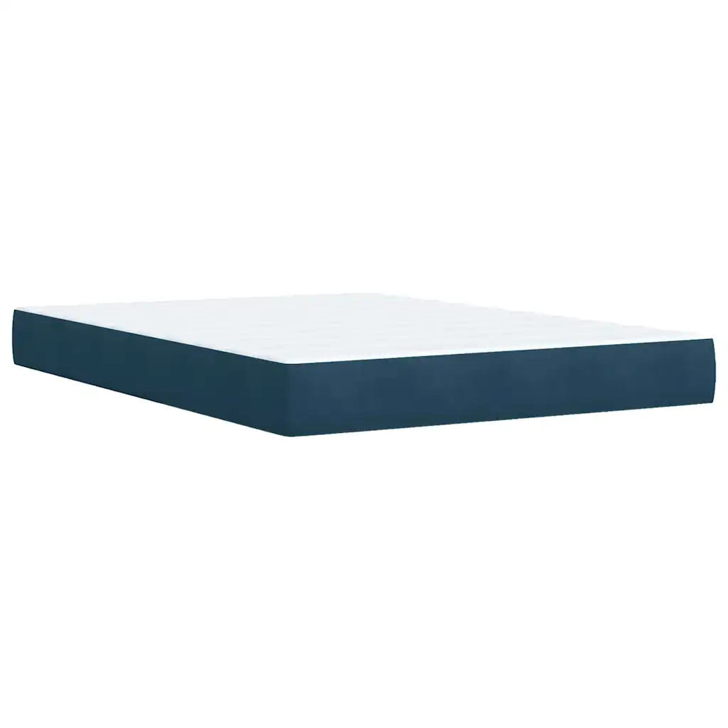 Giroletto a Molle con Materasso Blu 140x190 cm in Velluto 3290916
