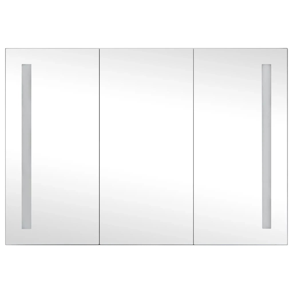 Mobiletto da bagno con specchio LED 89 x 14 x 62 cm nero 02_0006572