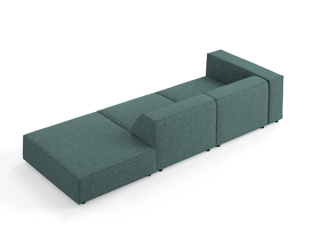 Cosmopolitan Design - Divano destro "Arendal" 4 posti in ciniglia petrolio 