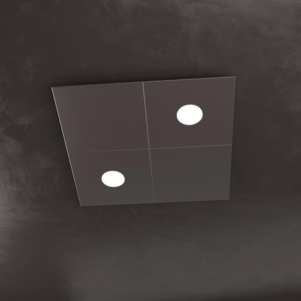 ECCENTRIC APPLIQUE-PLAFONIERA 2 LUCI + 2 DECORATIVO MARRONE 1156-2L2D-MA