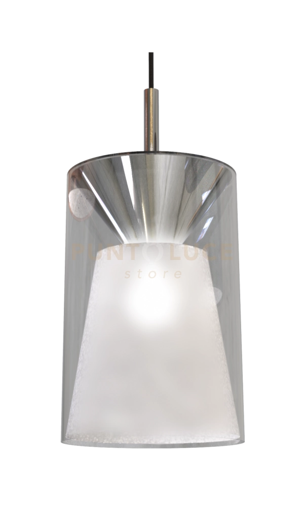 ICONIC-G C Sospensione 1 luce struttura in metallo cromo con vetro cristallo  attacco E27 diametro 20cm senza base