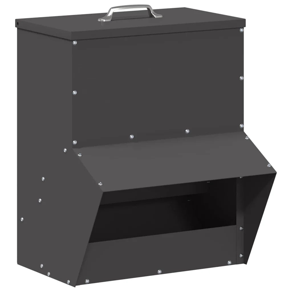Feeder per pollo Nero 20 x 25 x 35 cm Acciaio laminato a freddo