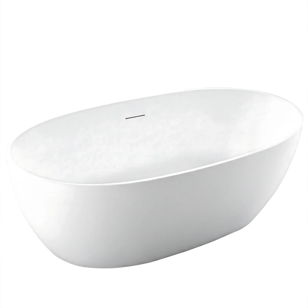 Vasca Da Bagno Freestanding In Acrilico Roma 170 Copritappo bianco