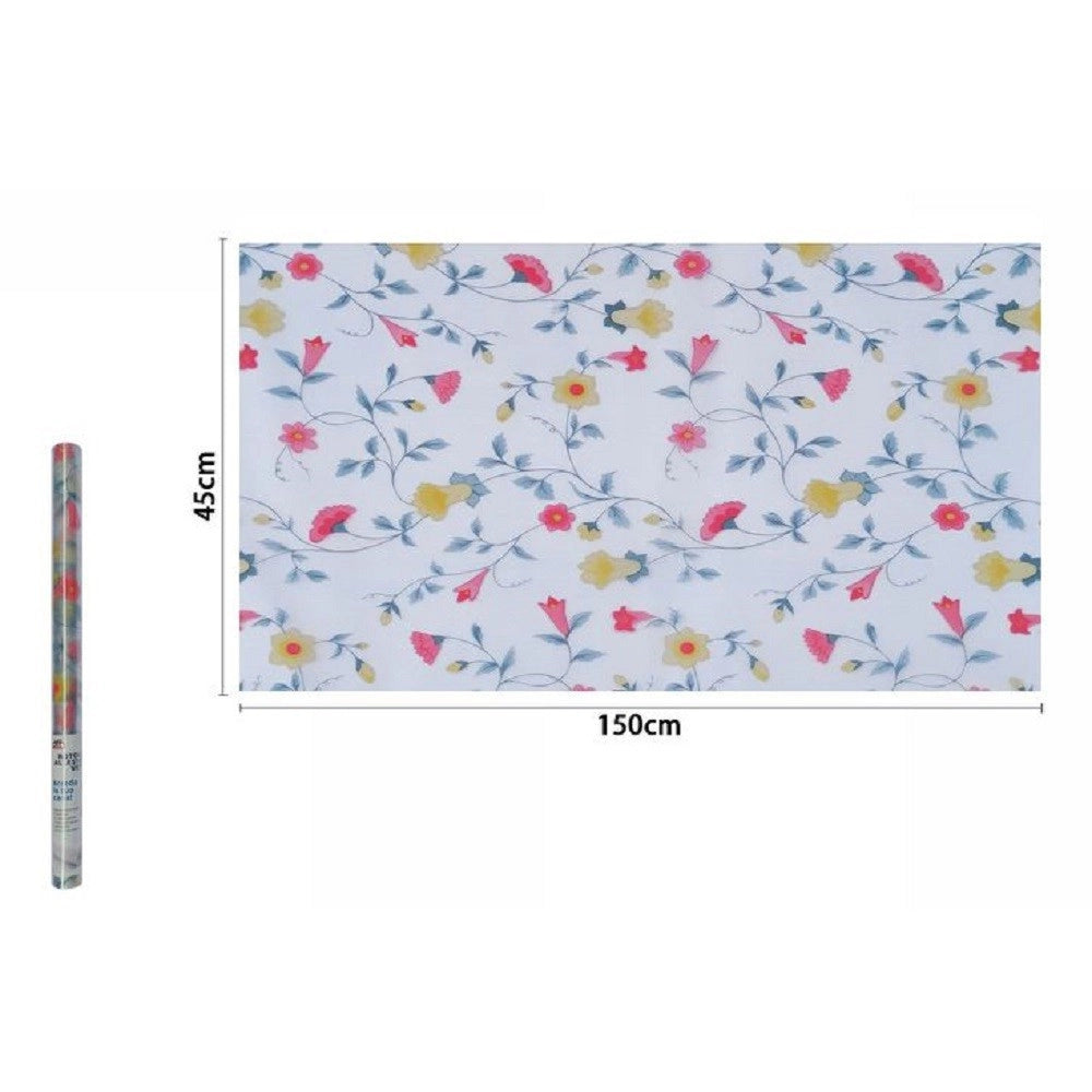 Trade Shop - Rotolo Pellicola Adesiva Per Parete Effetto Floreale 45x150 Cm Parati Casa 71293 -