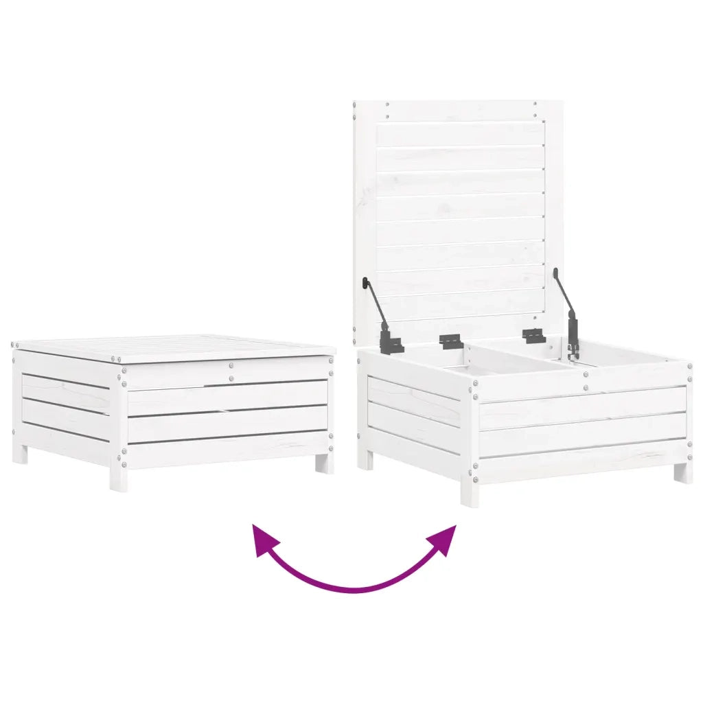 Set Divani da Giardino 6 pz Bianco in Legno Massello di Pino 3250721