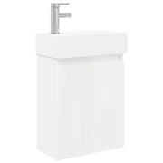 Mobile Bagno | Armadio da bagno con rubinetto Bianco Lucido 45,5 x 22,5 x 84 cm