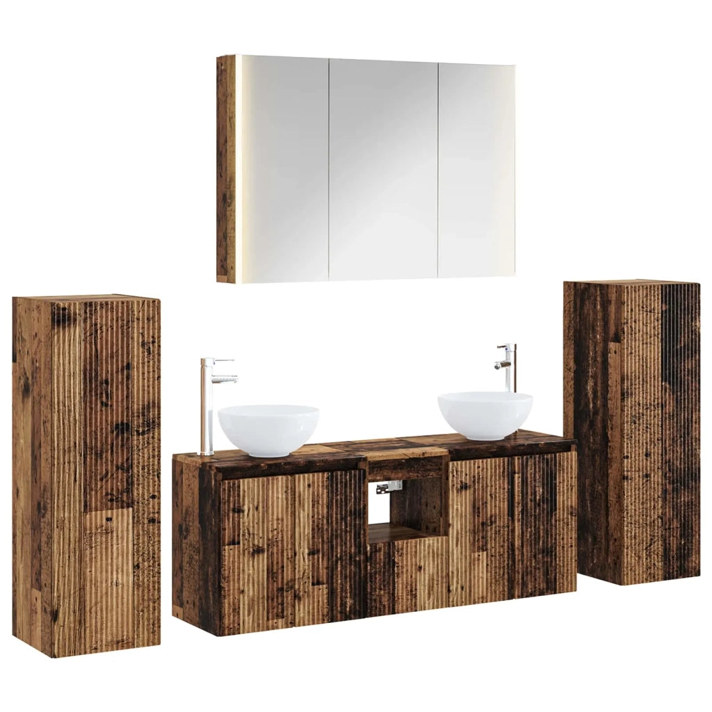 Set di mobili per il bagno 6 pcs Legno antico 3407157