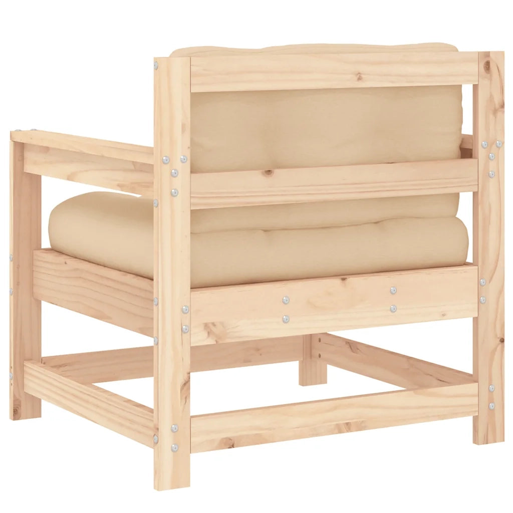 Sedia da patio-Sedie da Giardino con Cuscini 2 pz Legno Massello di Pino 855570