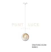 SOSPENSIONE BIANCO 1 LUCE VETRO AMBRA 1184BI-S1-AM