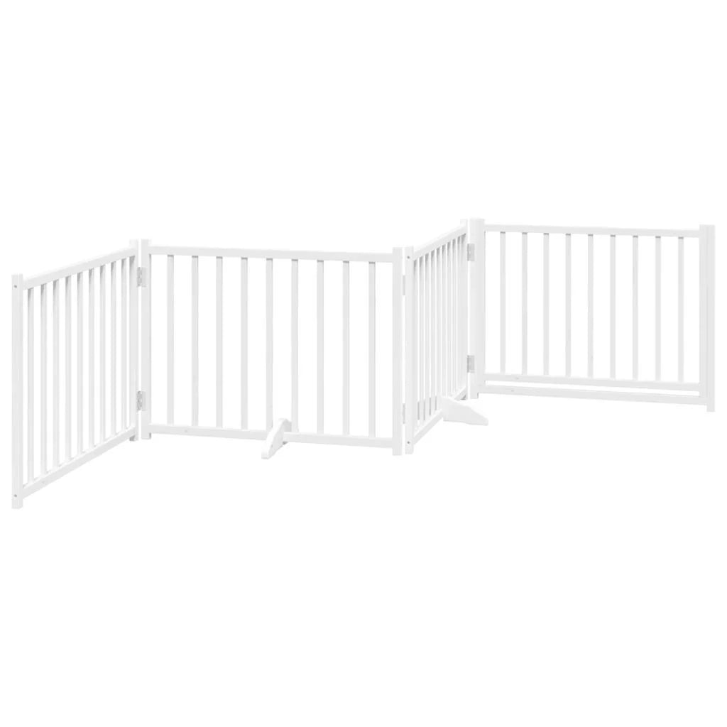 Cancelletto di sicurezza per cani con 4 pannelli in legno massello di abete bianco 02_0023309