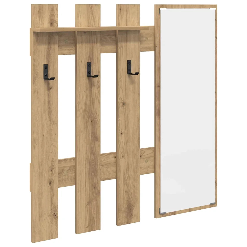 Appendiabiti a muro Rovere artigianale 100 x 10 x 100 cm 874514