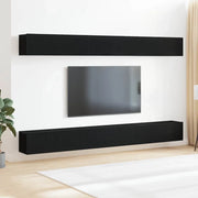 Set mobile TV Montaggio a parete-Credenza per TV Rovere Nero Legno multistrato 967832