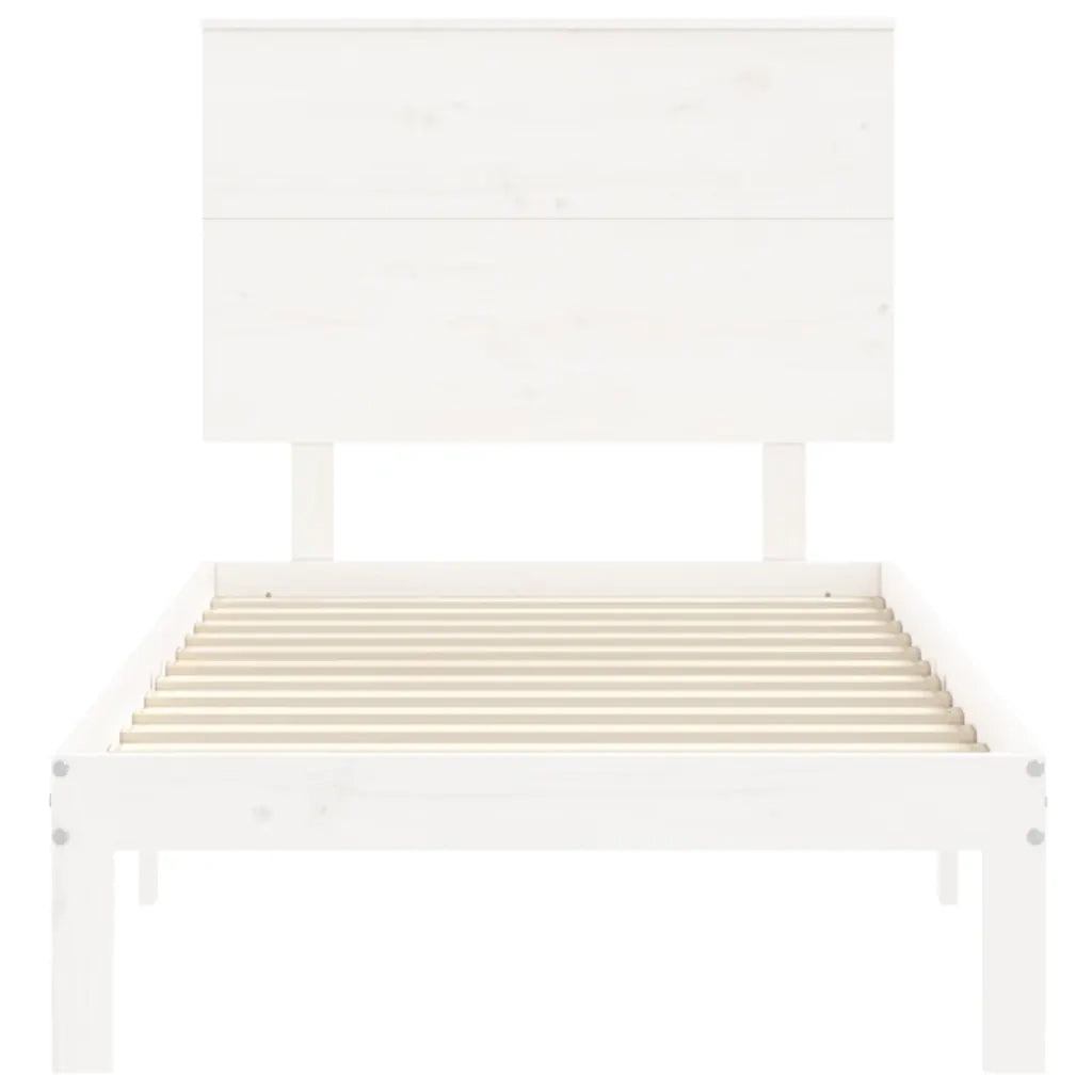 Giroletto senza Materasso Bianco 100x200 cm Legno Massello Pino 3193652