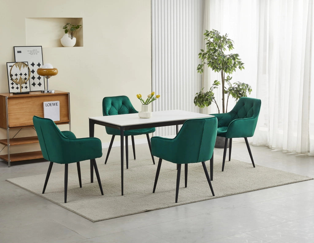 Sedia VALORA LUKK - Velluto verde scuro per soggiorno, cucina, sala da pranzo