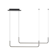 Lampada a Sospensione LED Orizzontale DUO 15W 3000K IP20 - Struttura in Alluminio Nero dal Design Elegante e Moderno - Rossini Group