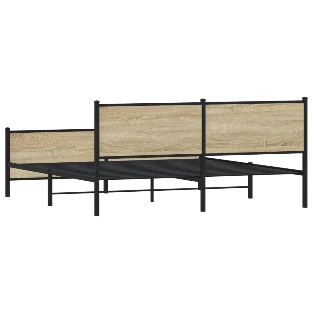 Giroletto senza Materasso in Metallo-Struttura Letto Rovere Sonoma 200x200 cm 251237