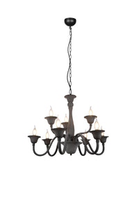 Lampadario da Interno  E14 in Metallo Antracite