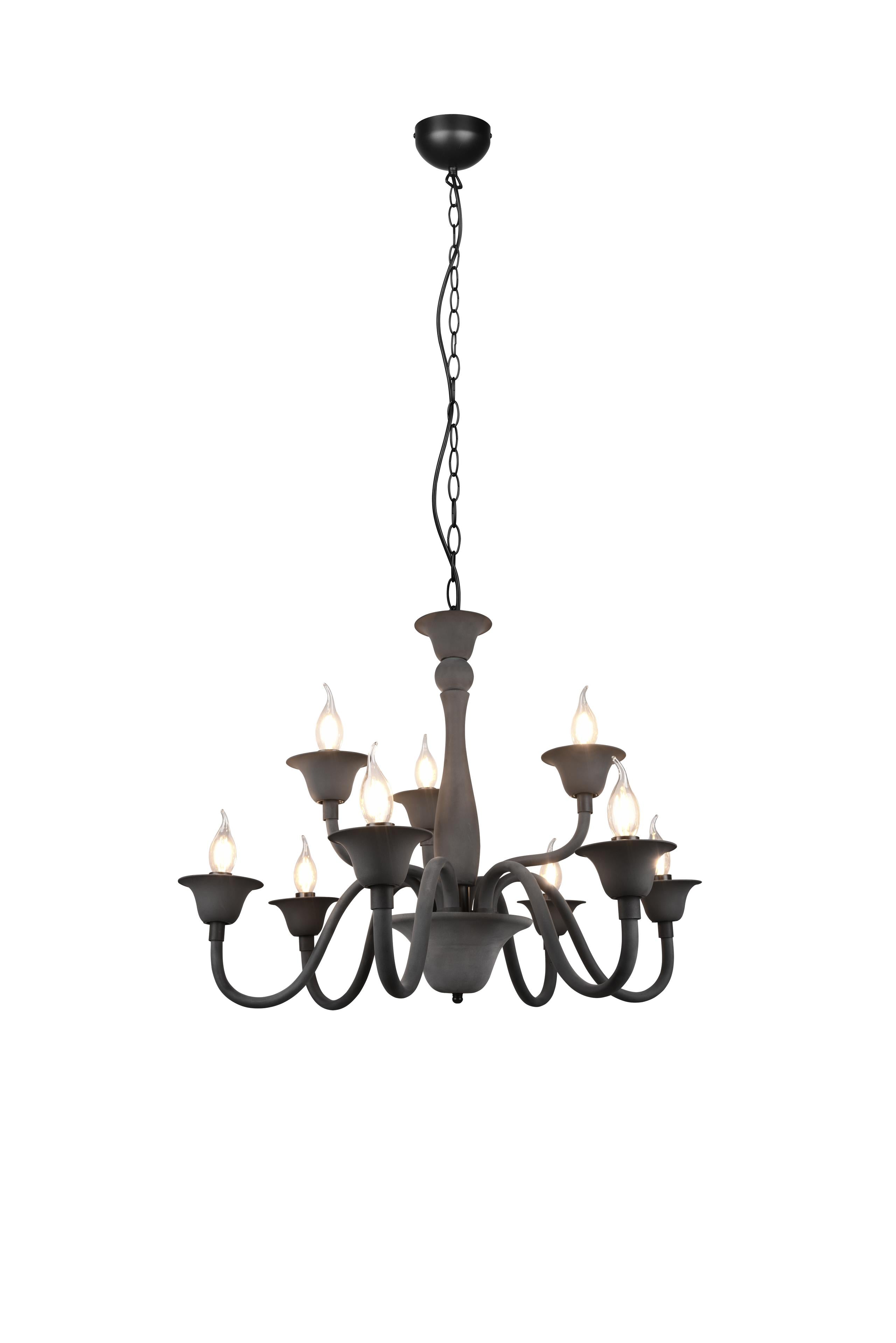 Lampadario da Interno  E14 in Metallo Antracite