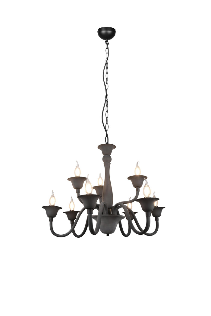 Lampadario da Interno  E14 in Metallo Antracite