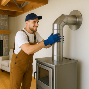 Tubo acciaio inox spessore 0,5 mm canna fumaria evacuazione fumo calore *** misura Ø 250 h 500 mm, confezione 1