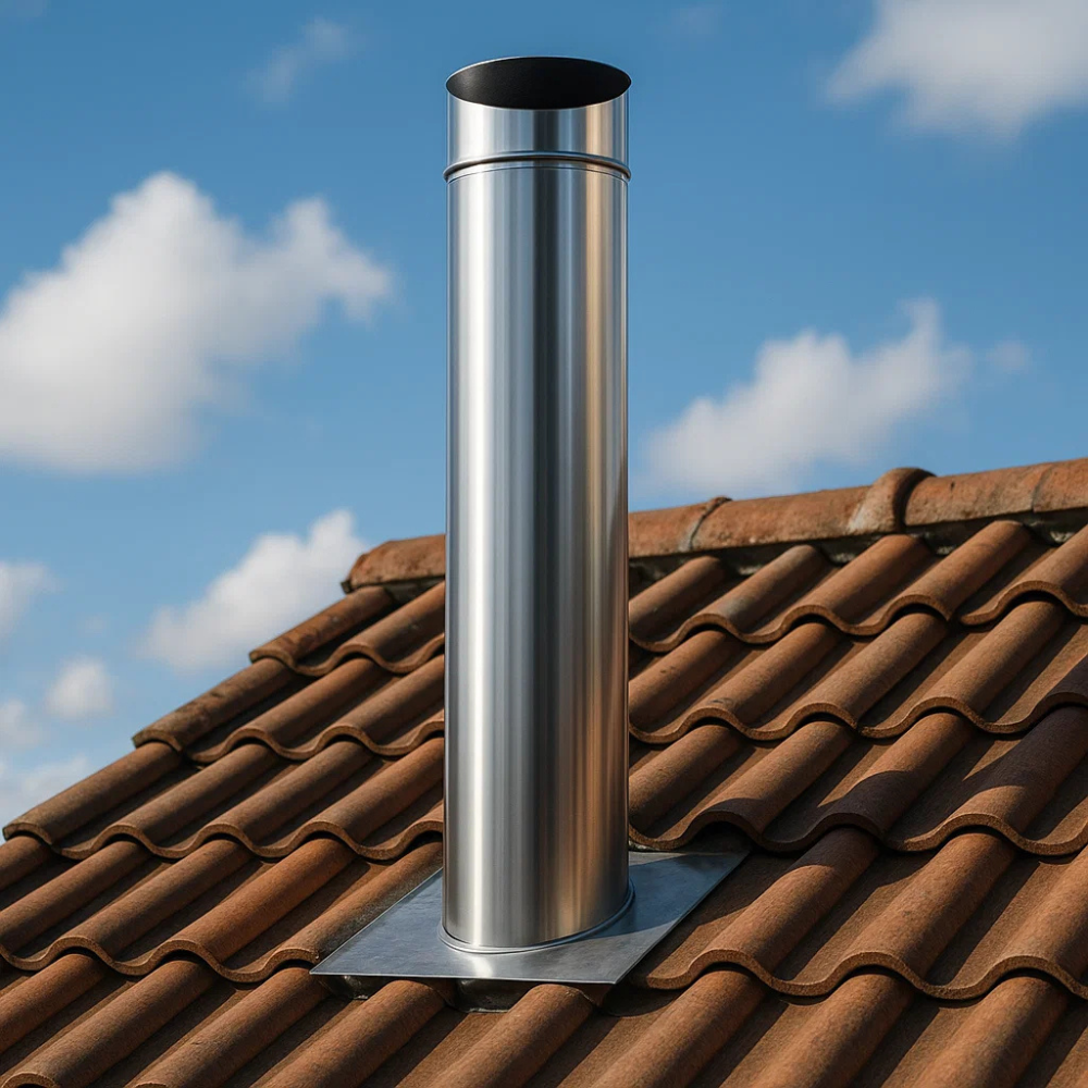 Tubo acciaio inox spessore 0,5 mm canna fumaria evacuazione fumo calore *** misura Ø 250 h 500 mm, confezione 1