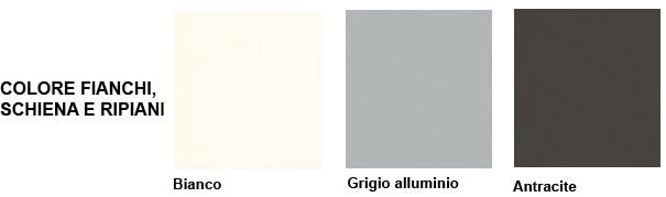 Libreria per archivio a giorno in vari colori in melaminico cm. 80x40x163,6h