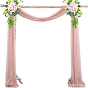 Slender Tulle, tenda da sposa, con nastri, tessuto di tulle a drappeggio per decorazione cerimoniale, sfondo, tenda di stoffa per feste - Bianco - 75*300cm