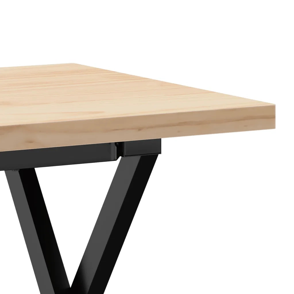 Tavolino Salotto Telaio a X 100x50x45,5 cm Legno Pino e Acciaio