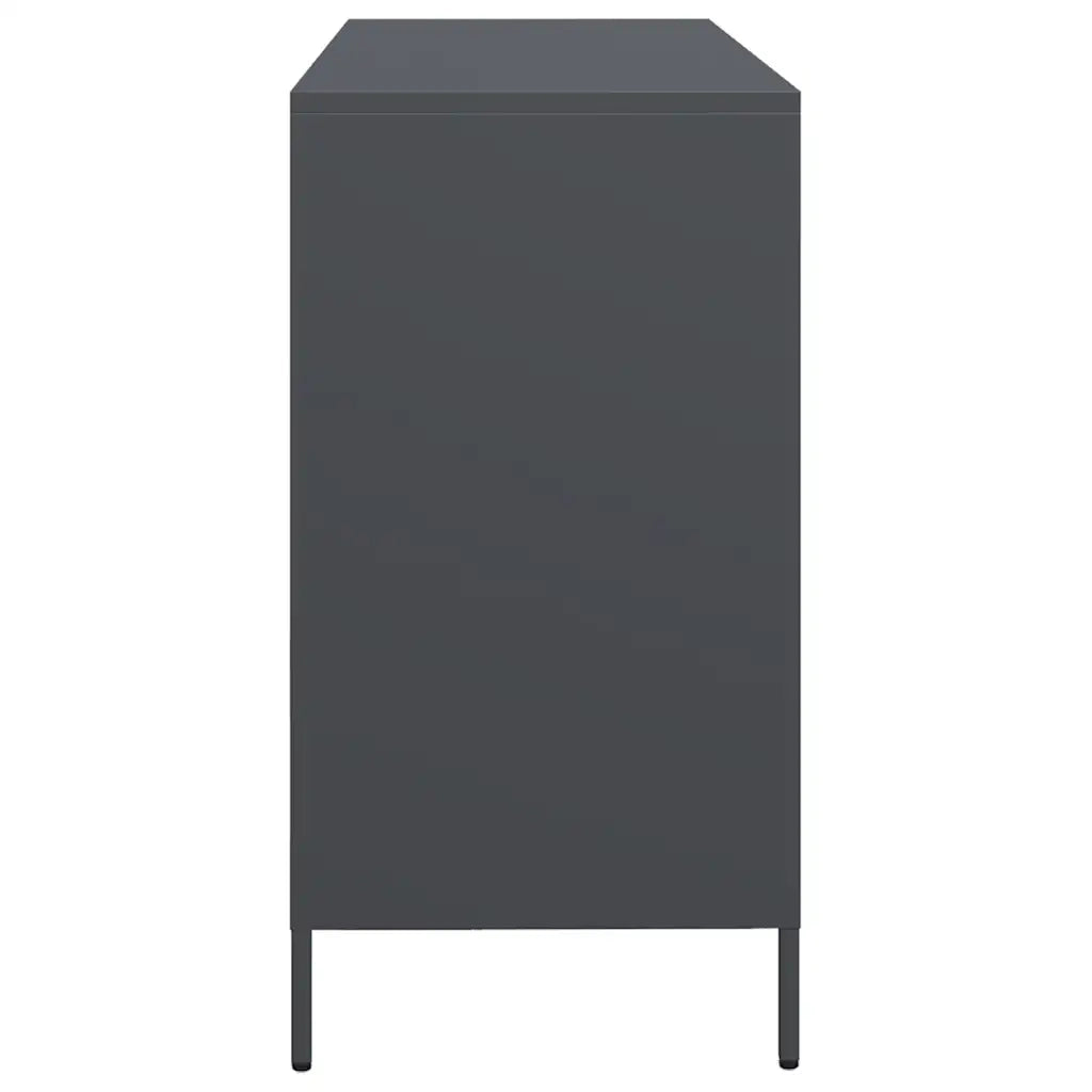Credenza Antracite 135x39x73,5 cm in Acciaio Laminato a Freddo