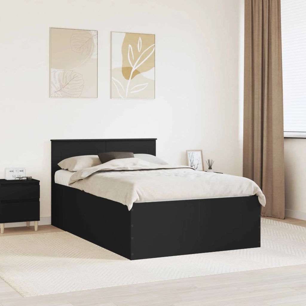 Struttura del letto Nero 120 x 200 cm Legno multistrato