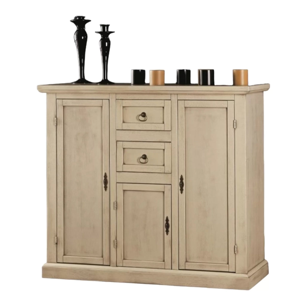 Madia credenza in legno avorio patinato l.100 p.39 h.85 - Mobili 2G