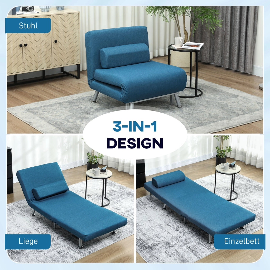 Poltrona Letto Klappbarer Relaxsessel ¨C zephmum ¨C 75x70x75 cm Blu