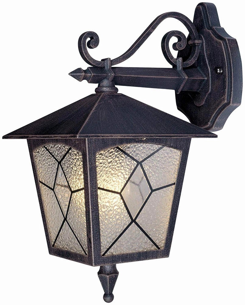 LAMPADA A PARETE DA ESTERNO LANTERNA APPLIQUE MOD.CLASSIC IN ALLUMINIO BRONZO ANTICO