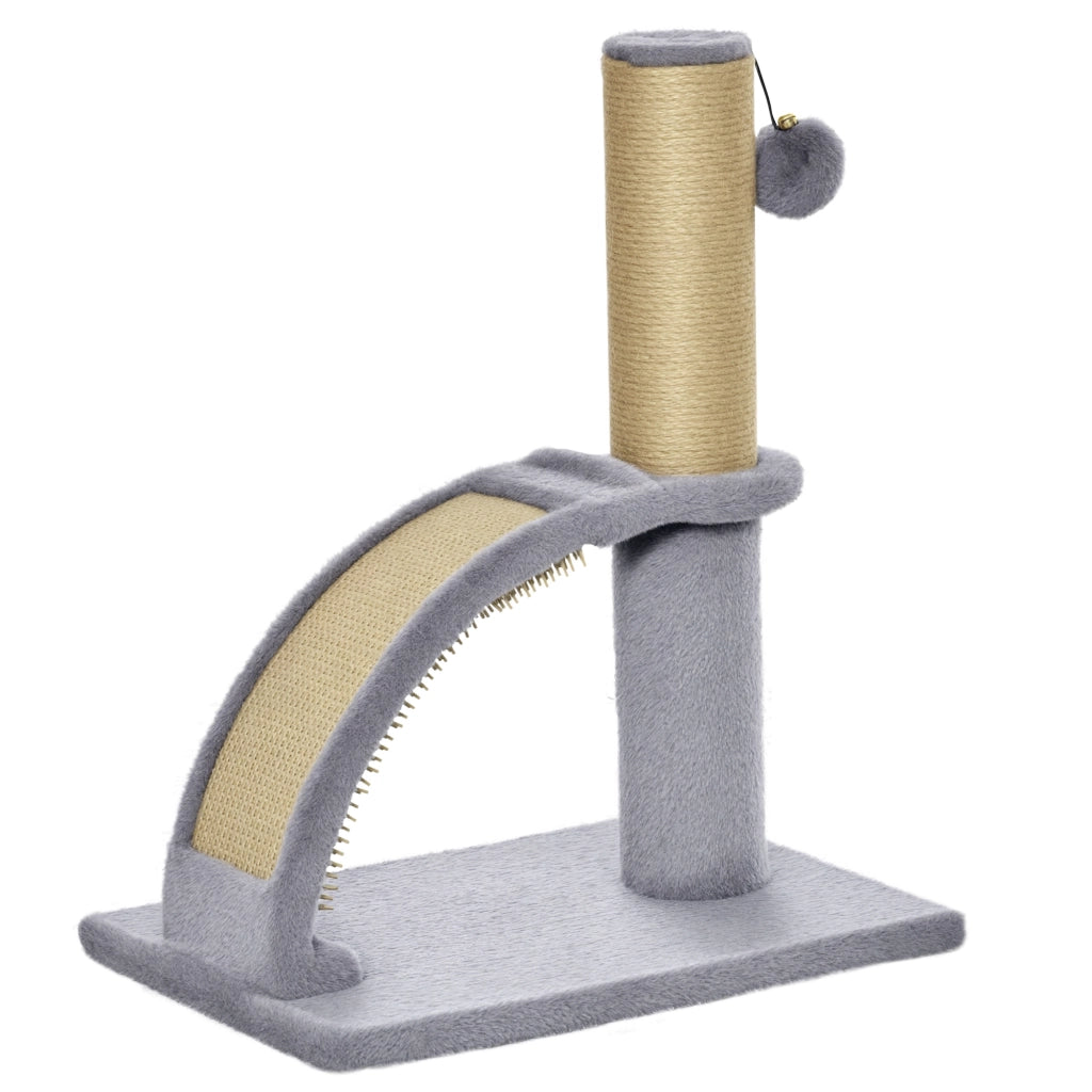 Tiragraffi per Gatti con Corda e Campanella ¨C zephmum ¨C Grigio 34x24x43 cm