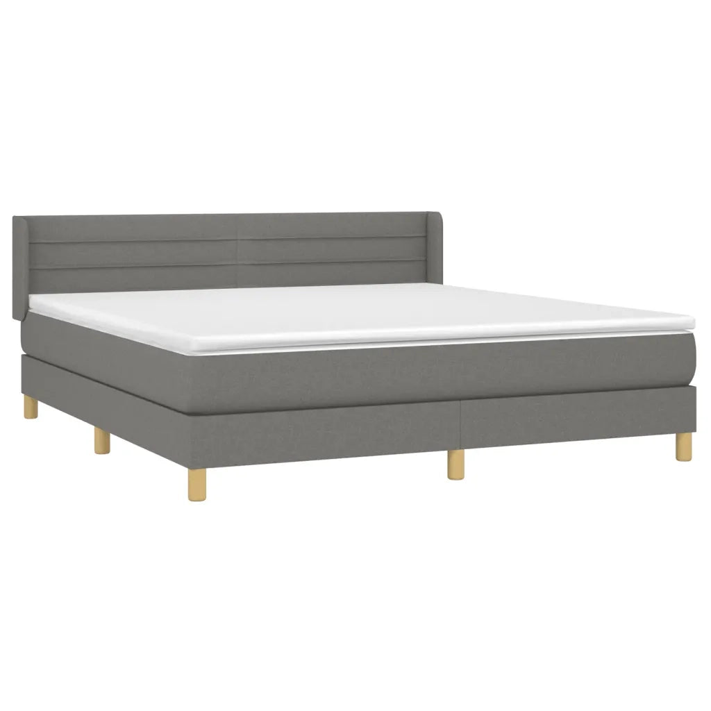 Giroletto a Molle con Materasso Grigio Scuro 160x200 cm Tessuto 3130362