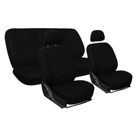 COPRISEDILE COTONE NERO set da 9 pezzi - 4 sedili + 5 poggitesta  - Senza Marca