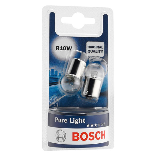 LAMPADINA LUCE TARGA R10W - 12 V - 10 W - attacco BA15s - 2 pezzi  - BOSCH
