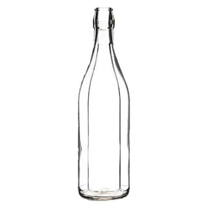 BOTTIGLIA IN VETRO 'COSTOLATA' 1000 ml bianca - tappo 7943200- 20 pezzi  - Senza Marca