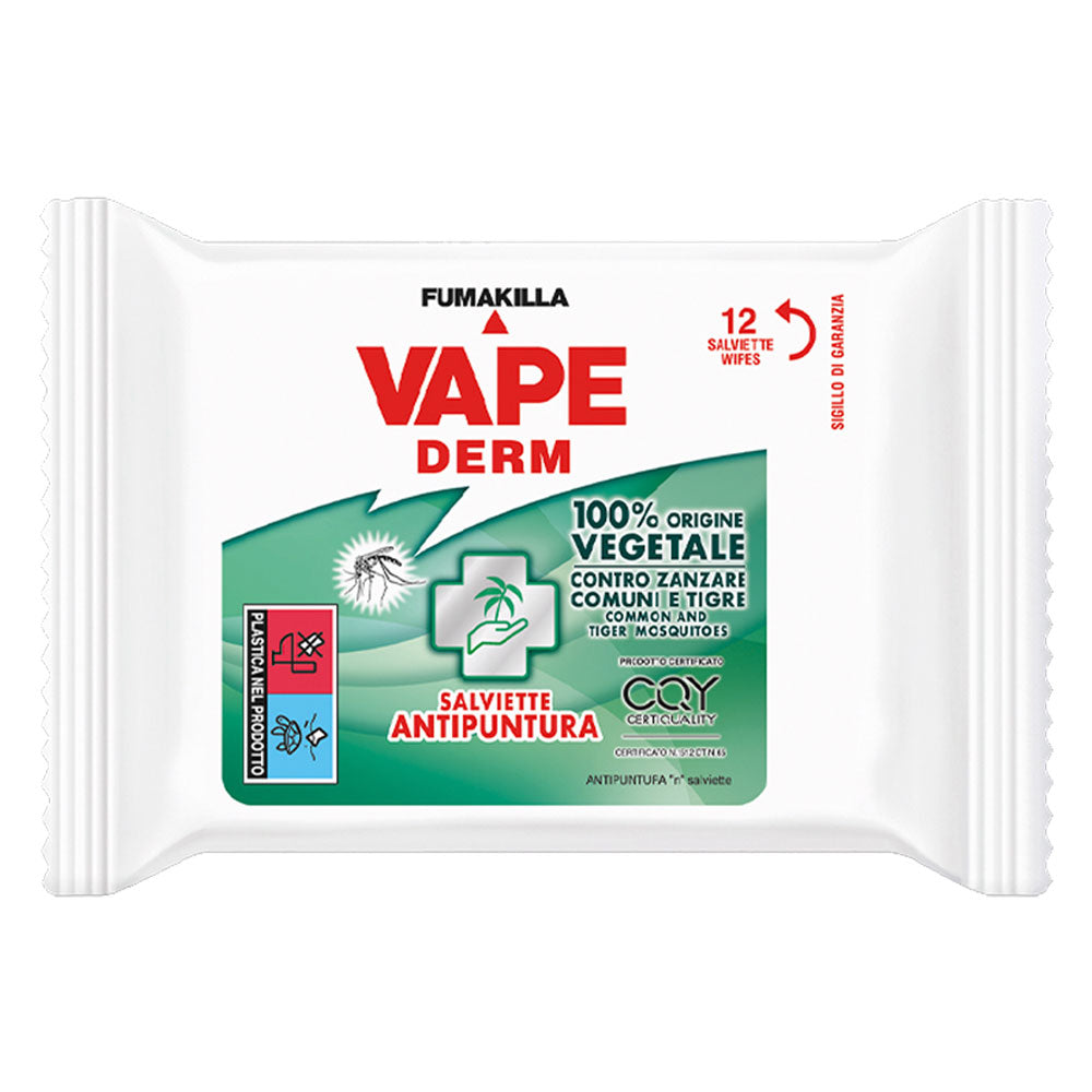 SALVIETTE ANTIPUNTURA 'VAPE DERM' pz.12  - VAPE