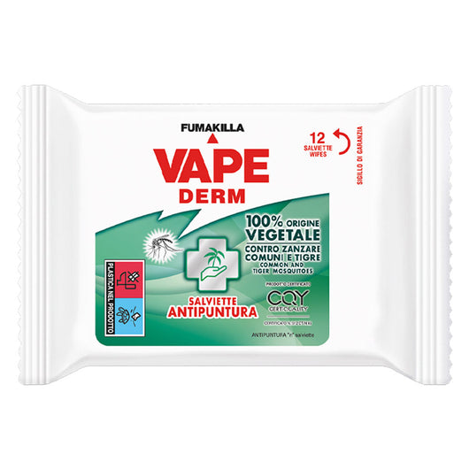 SALVIETTE ANTIPUNTURA 'VAPE DERM' pz.12  - VAPE