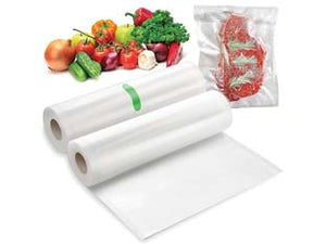 BUSTE SOTTOVUOTO PER ALIMENTI IN ROTOLO- - cm.20x6mt. in confezione da 2 rotoli - 1 confezione XTRA