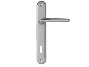 MANIGLIA TORINO CON PLACCA IN ZAMA FINITURA OTTONE CROMO SATINATO- - mm.70 foro normale - 1 paio