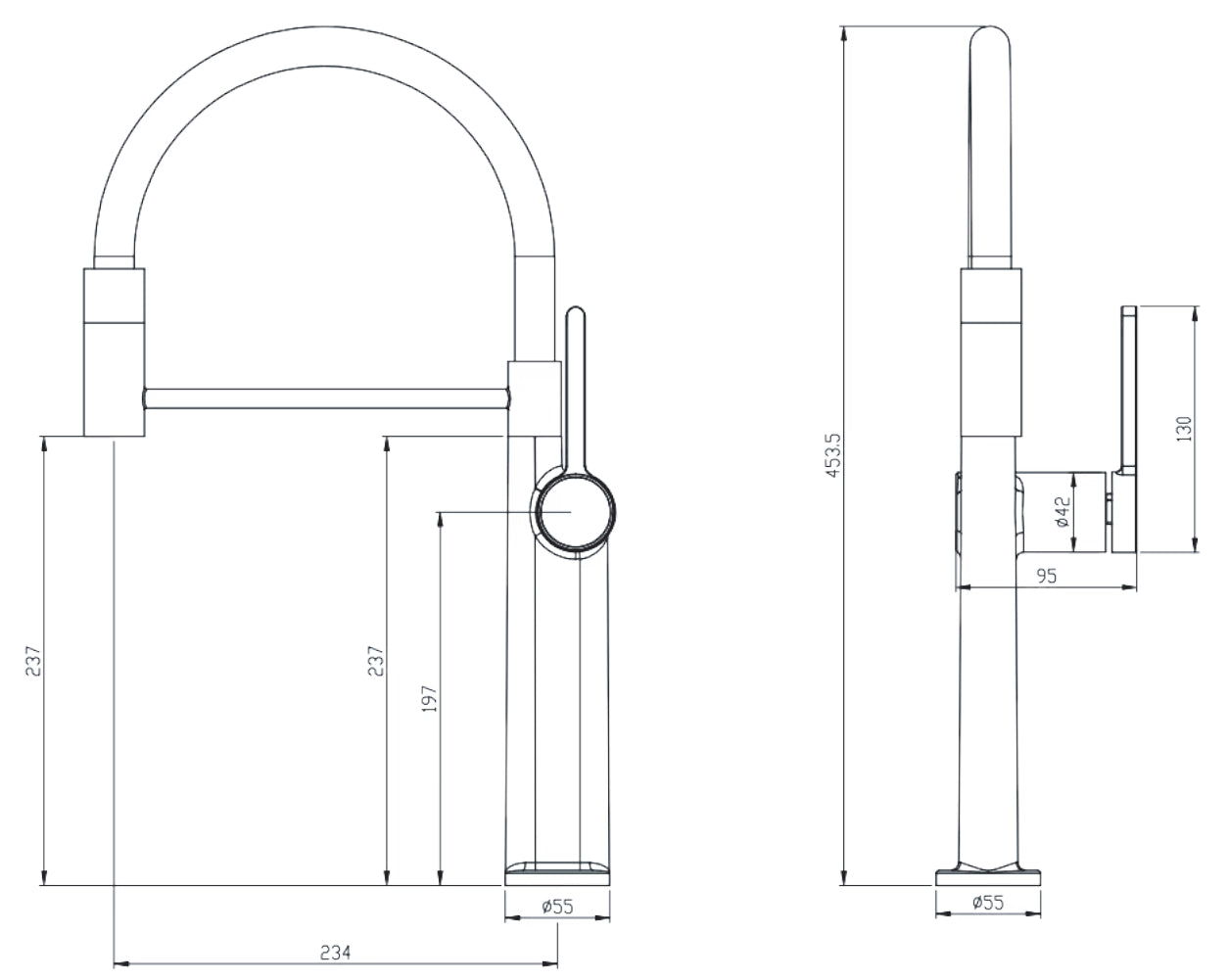 MONOCOMANDO LAVELLO cucina OKLAHOMA CON DOCCETTA CROMO NERO