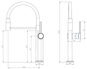 MONOCOMANDO LAVELLO cucina OKLAHOMA CON DOCCETTA CROMO NERO