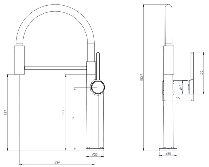 MONOCOMANDO LAVELLO cucina OKLAHOMA CON DOCCETTA CROMO NERO