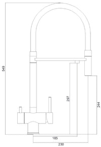 MONOCOMANDO LAVELLO 3 VIE MISSOURI ACCAIO INOX RUBINETTO CUCINA